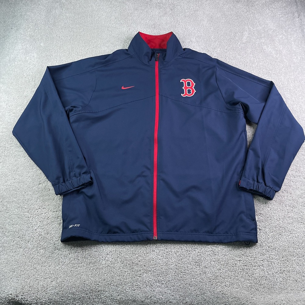 Boston Red Sox Jacket Mens XL Blue Nike Full Zip Dri Fit Full Zip Windbreaker